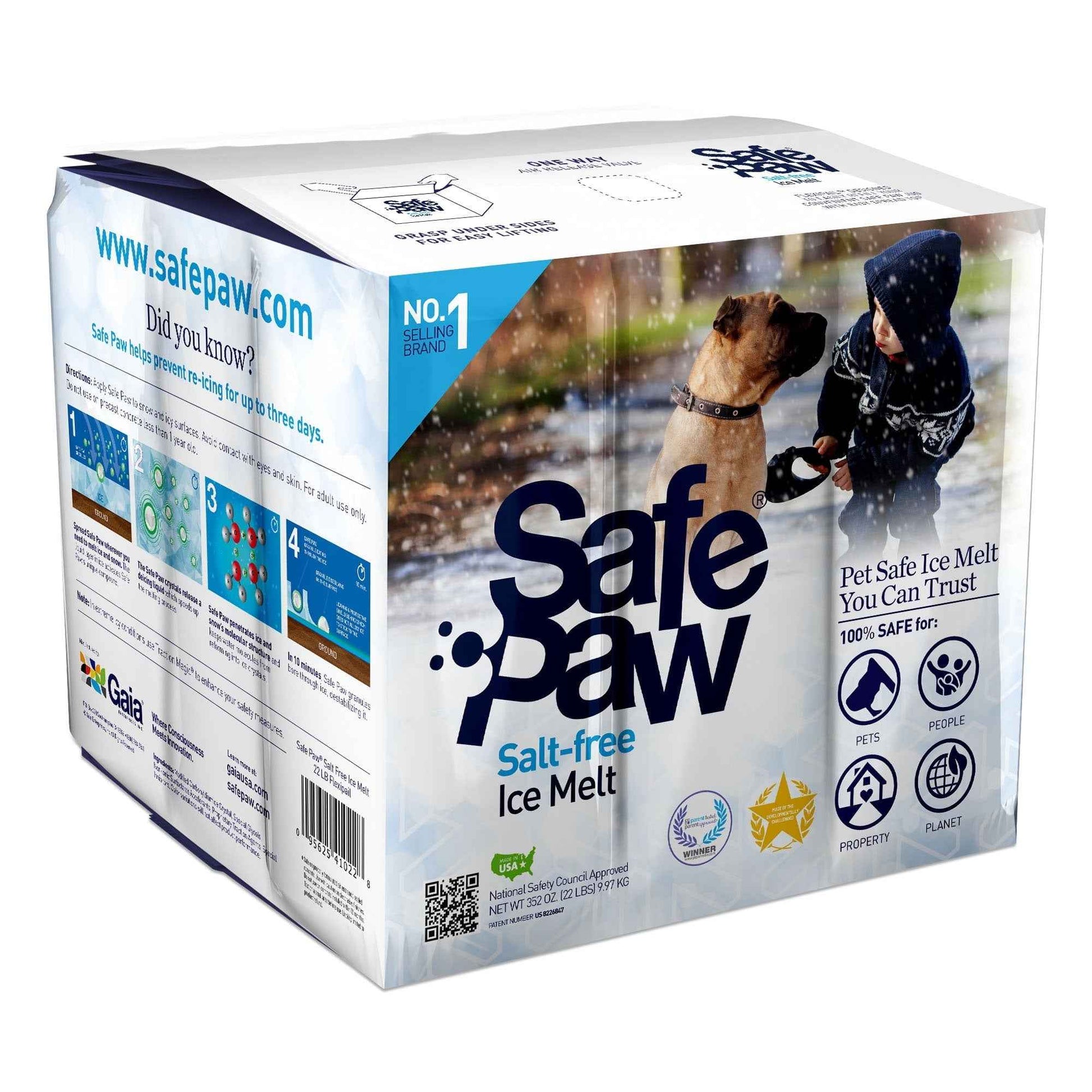 Safe Paw Pet Friendly Concrete Safe Salt Free Ice Melt, 22 Lbs (2 Pack)