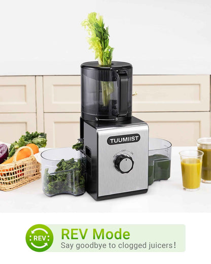 Cold Press Juicer Machines – 6.5'' Large Feed Chute for Whole Fruits & Vegetables, High Juice Yield, Easy To Clean