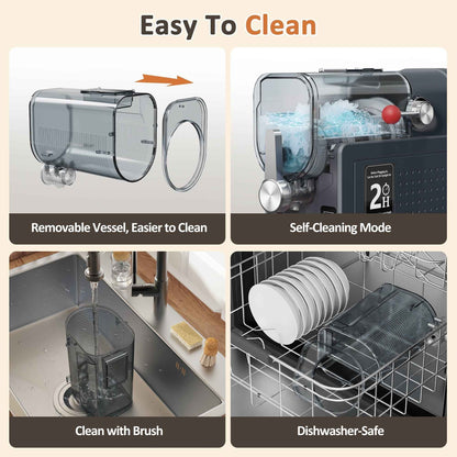 BIZAURA Slushie Machine, Slushy Machine for Home No Ice Need, Professional Frozen Drink Maker, 6 Presets for Milkshakes, Frappés, Slush, Ice Cream