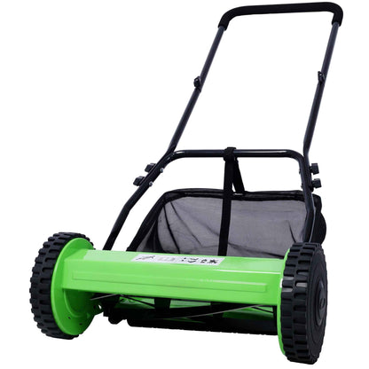 CASEMIOL 14" 5-Blade Manual Push Reel Lawn Mower with Grass Catche, Green