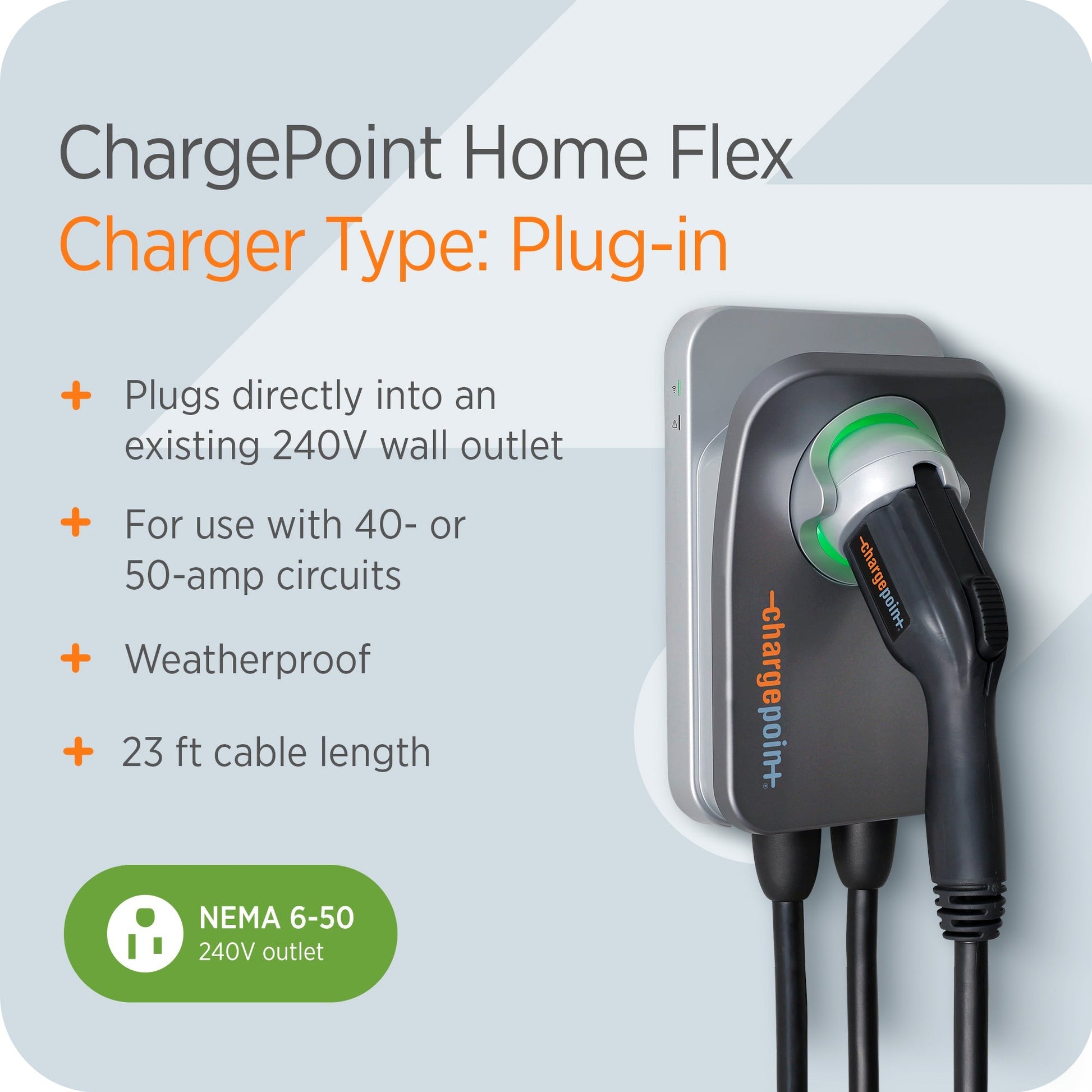 ChargePoint Home Flex Level 2 WiFi NEMA 6-50 Plug Electric Vehicle EV Charger - Find Fresh Goods