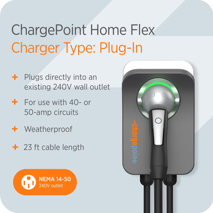 ChargePoint Home Flex Level 2 EV Charger NACS, NEMA 14-50 Outlet Charge Station - Find Fresh Goods