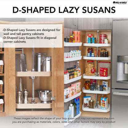 Rev-A-Shelf 20" Lazy Susan D-Shaped Cabinet Polymer Two-Tier, White, 7012-20-11-52
