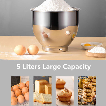 AICOK 5.5 Quart Tilt-Head Stand Mixer with Double Dough Hook Black