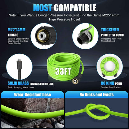 Electric Pressure Washer 5000PSI 4.0GPM Adjustable Pressure Power Washers Electric Powered with 33ft Hose, 4 Nozzle and Foam Cannon, Powerwashers Cleaner Machine for Home, Cars, Blue