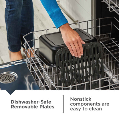 George Foreman 7-Serving 6 Qt Electric Indoor Grill and Air Fryer, 7-in-1 Functionality, Black