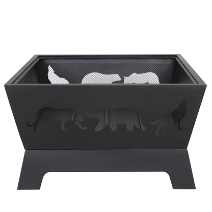 SuperDeal Patio Yard Fire Pits Wood Burning Outdoor Fireplace W/Rain Cover & Poker