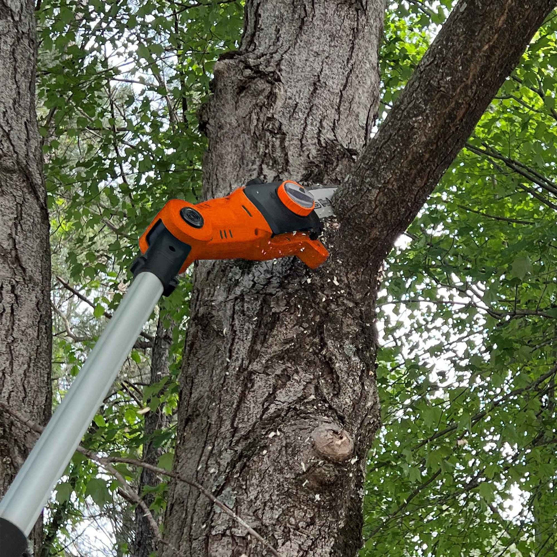 Yard Force 10 in. Electric Pole Saw 6.5 Amp Telescoping reach up to 15ft with Multi-Angle Head plus Bonus PPE Kit