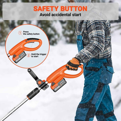 VOLTASK 24V 13-inch Cordless Snow Shovel Electric Snow Blower with Directional Plate, Battery & Quick Charger Included for Driveway & Sidewalks Black