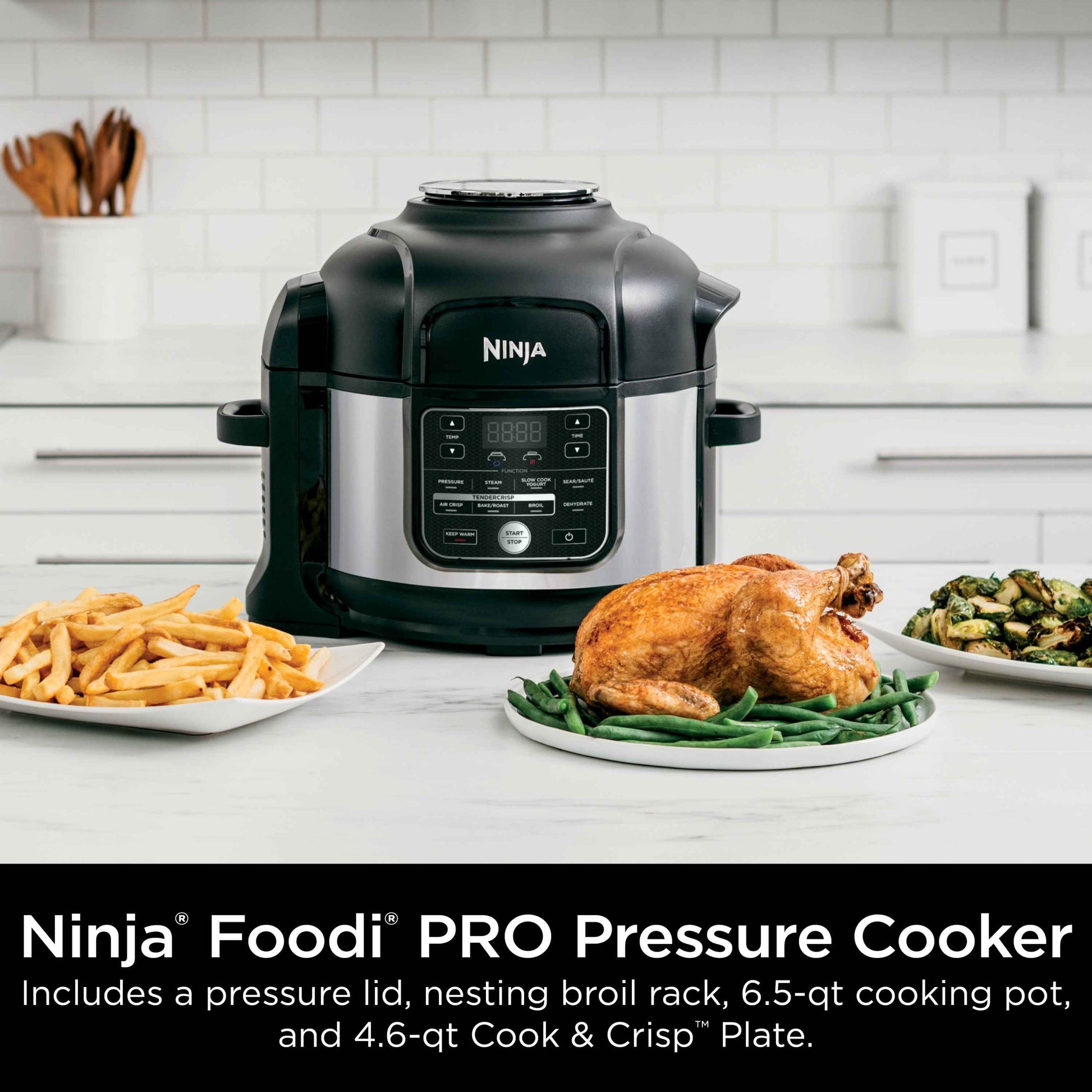Ninja Foodi 10-in-1 Multi-Cooker, 6.5 Quart, Pressure Cooker & Air Fryer, Stainless Steel, OS300