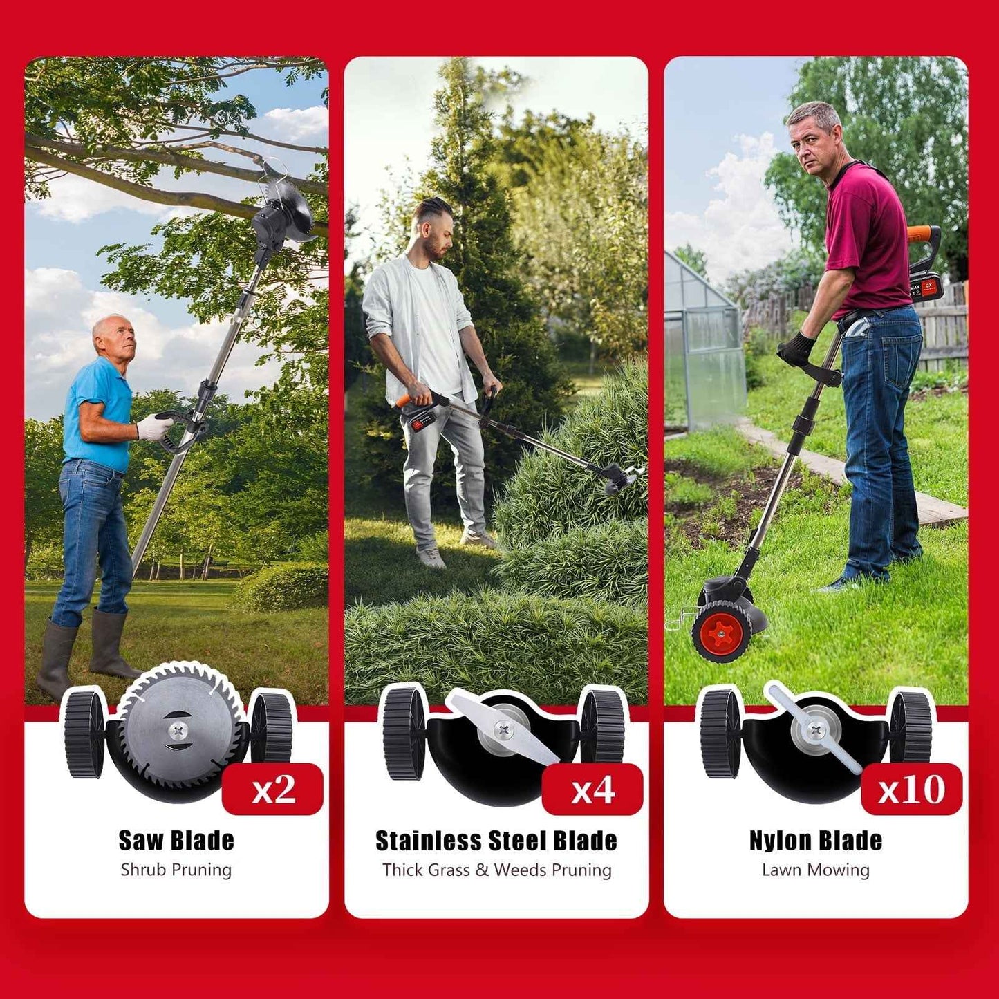 iToolMax 24V 3-in-1 Cordless String Trimmer, Adjustable Height