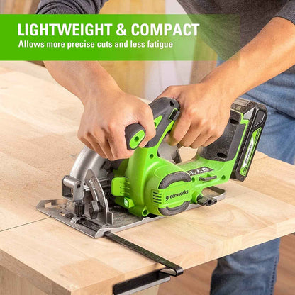 Greenworks 24V Brushless 6-1/2" Circular Saw Kit with 24V 2Ah Battery and Charger