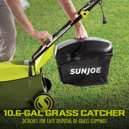 Sun Joe 28V Cordless 14" Brushless Push Walk-Behind Lawn Mower, Adjustable Cutting Height