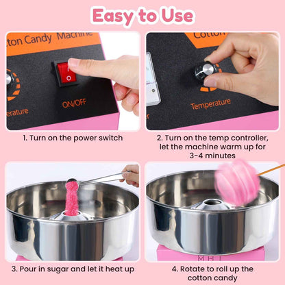 Electric Commercial Cotton Candy Machine / Floss Maker Pink