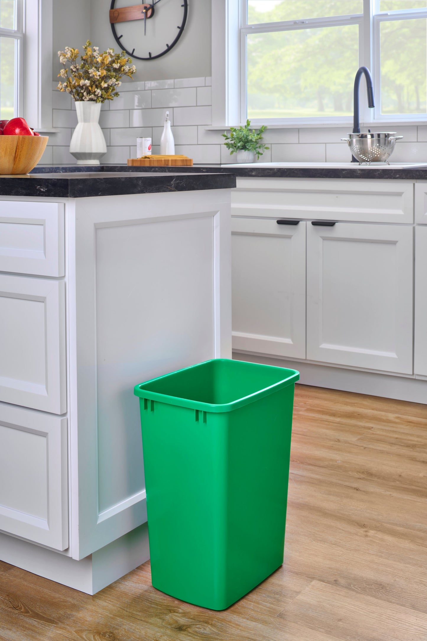 Rev-A-Shelf Polymer Replacement 35 qt. Trash Bin, Green, 2 Pack, RV-35-19-2