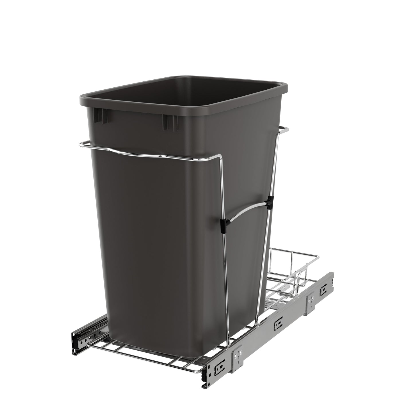 Rev-A-Shelf Pullout Trash Can 35 qt. for Kitchen Cabinets, Gray, RV-12KD-13C-S
