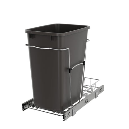Rev-A-Shelf Pullout Trash Can 35 qt. for Kitchen Cabinets, Gray, RV-12KD-13C-S