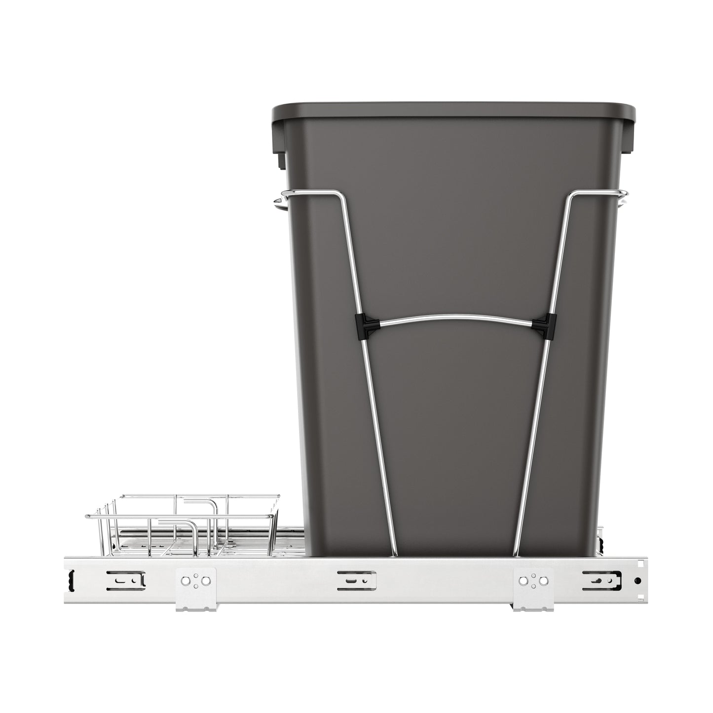 Rev-A-Shelf Pullout Trash Can 35 qt. for Kitchen Cabinets, Gray, RV-12KD-13C-S