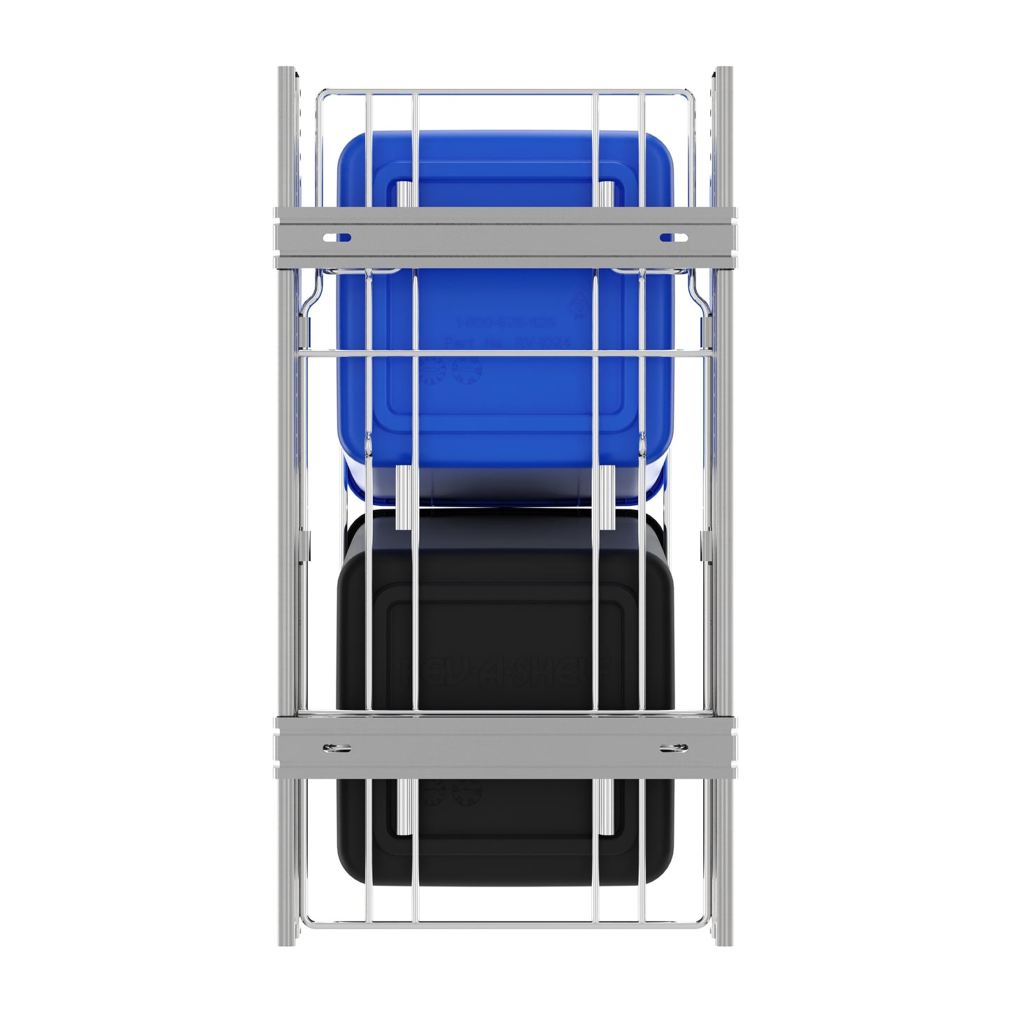 Rev-A-Shelf Double Pullout Trash Can 27 qt. for Kitchen, RV-15KD-2218C-S