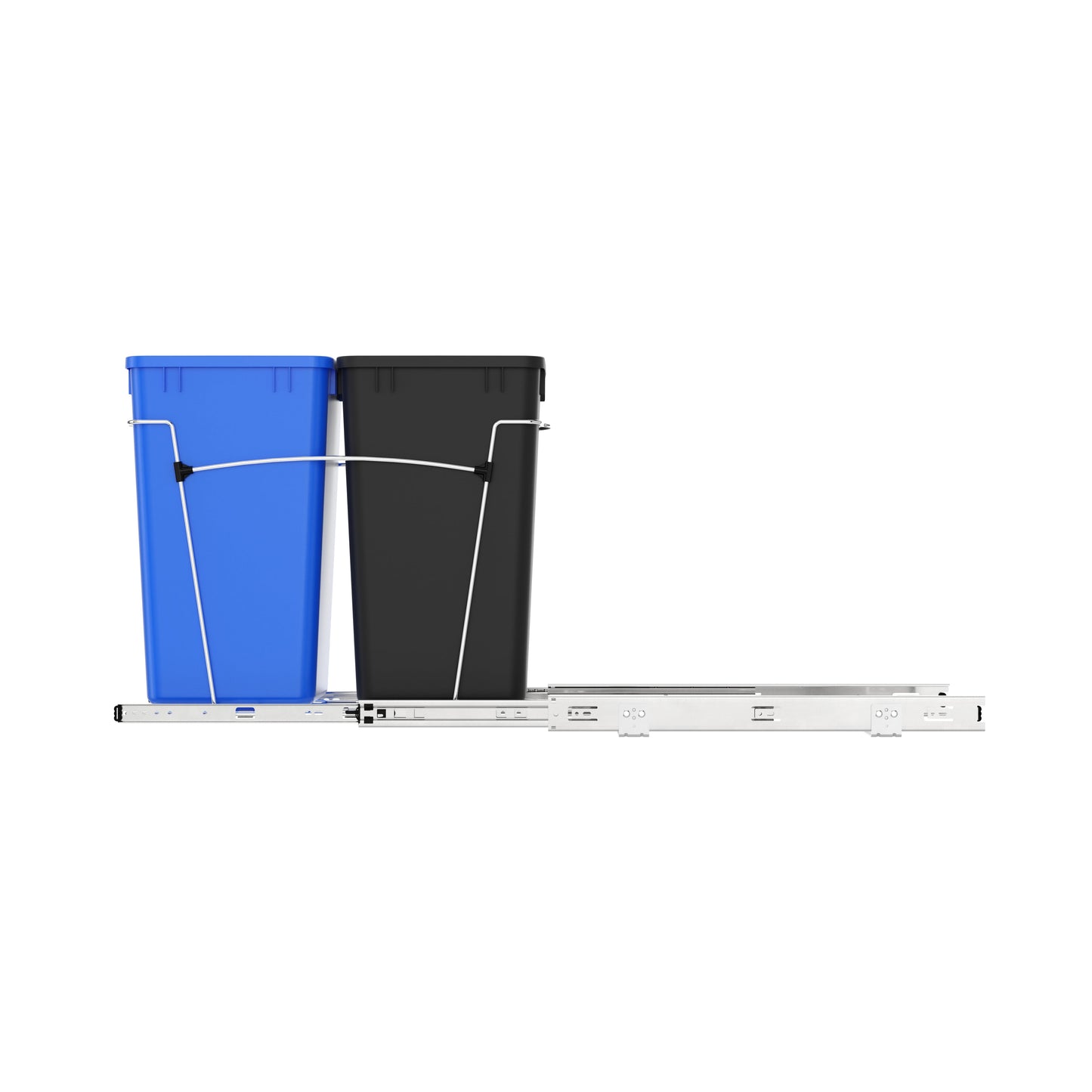 Rev-A-Shelf Double Pullout Trash Can 27 qt. for Kitchen, RV-15KD-2218C-S