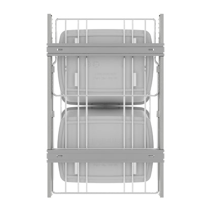 Rev-A-Shelf Double Pullout Trash Can 35 qt. for Kitchen, White, RV-18KD-11C S