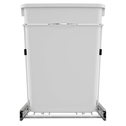 Rev-A-Shelf Double Pullout Trash Can 35 qt. for Kitchen, White, RV-18KD-11C S