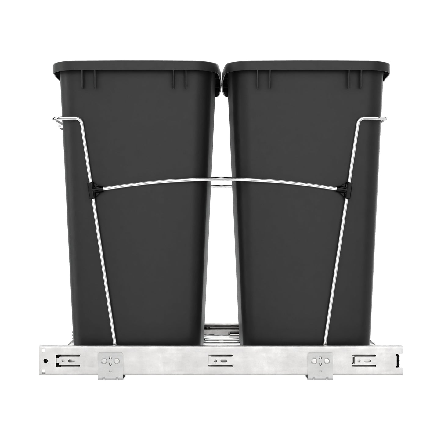 Rev-A-Shelf Double Pullout Trash Can 35 qt. for Kitchen, Black, RV-18KD-18C S