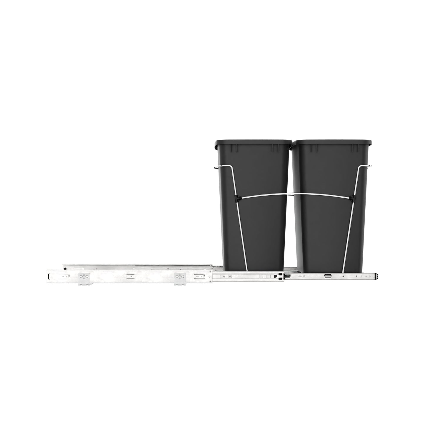 Rev-A-Shelf Double Pullout Trash Can 35 qt. for Kitchen, Black, RV-18KD-18C S