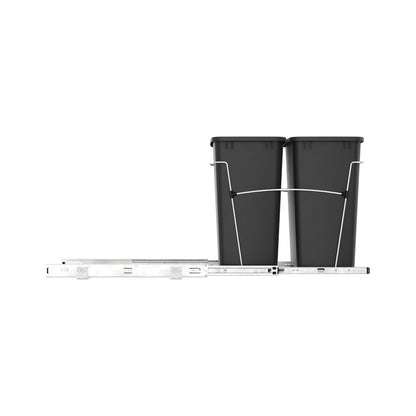 Rev-A-Shelf Double Pullout Trash Can 35 qt. for Kitchen, Black, RV-18KD-18C S