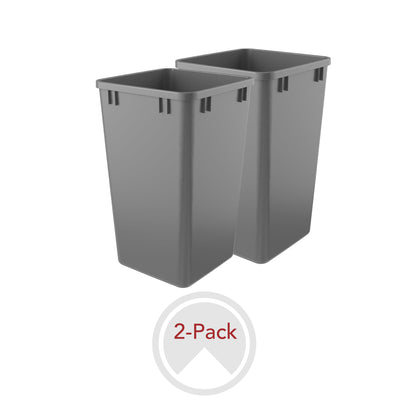 Rev-A-Shelf Polymer Replacement 27 qt. Trash Bin, Silver, 2 Pack, RV-1024-17-2