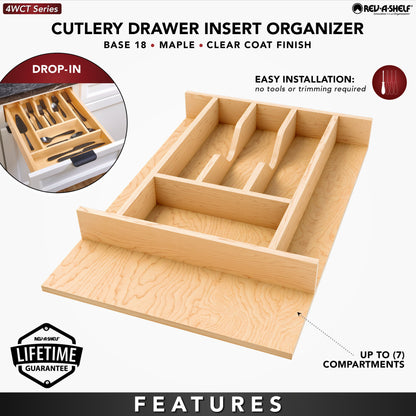 Rev-A-Shelf Natural Maple Right Size Utensil Drawer Insert, 16-1/4" x 19-1/2"