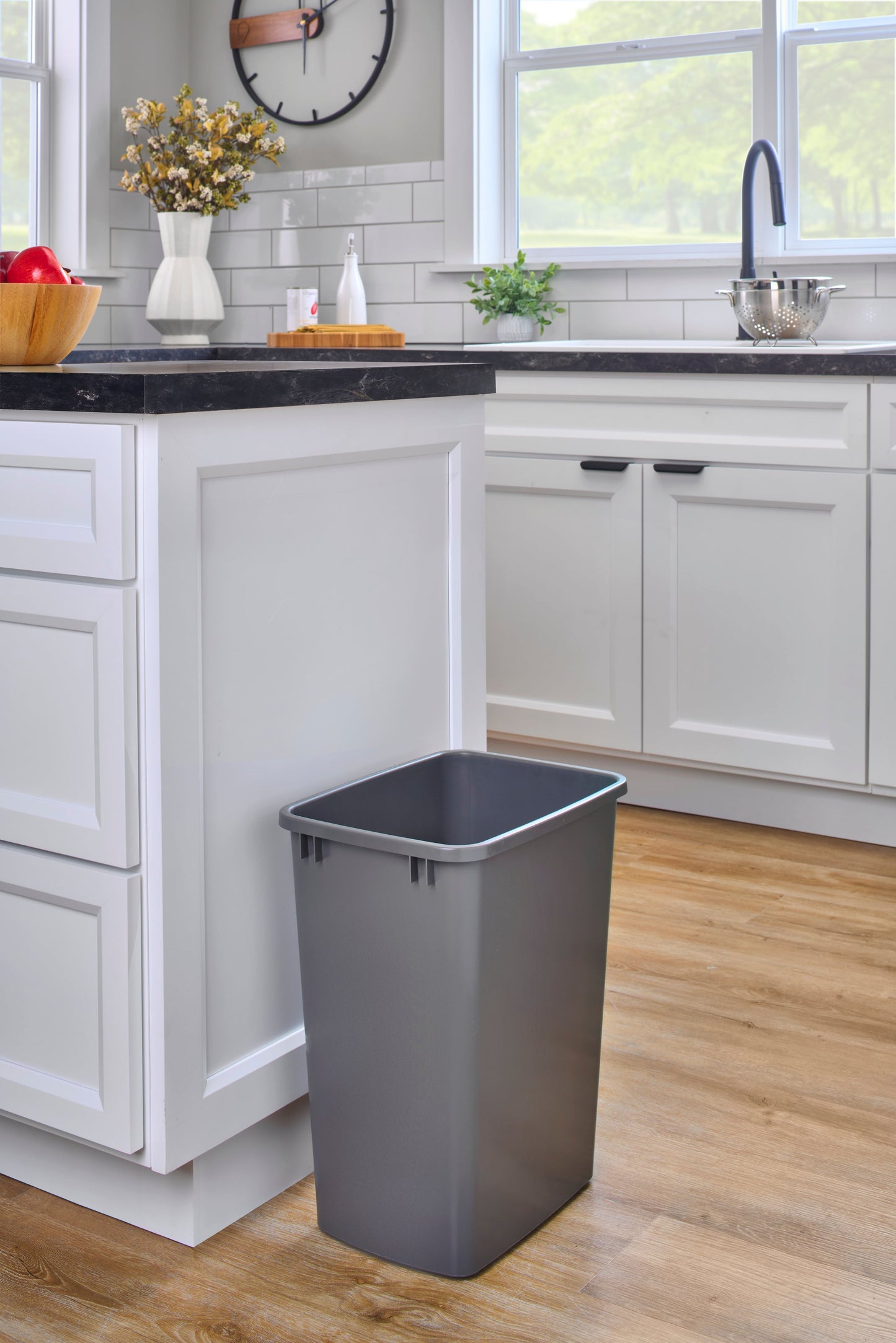 Rev-A-Shelf Polymer Replacement 35 qt. Trash Bin, Gray, 2 Pack, RV-35-13-2