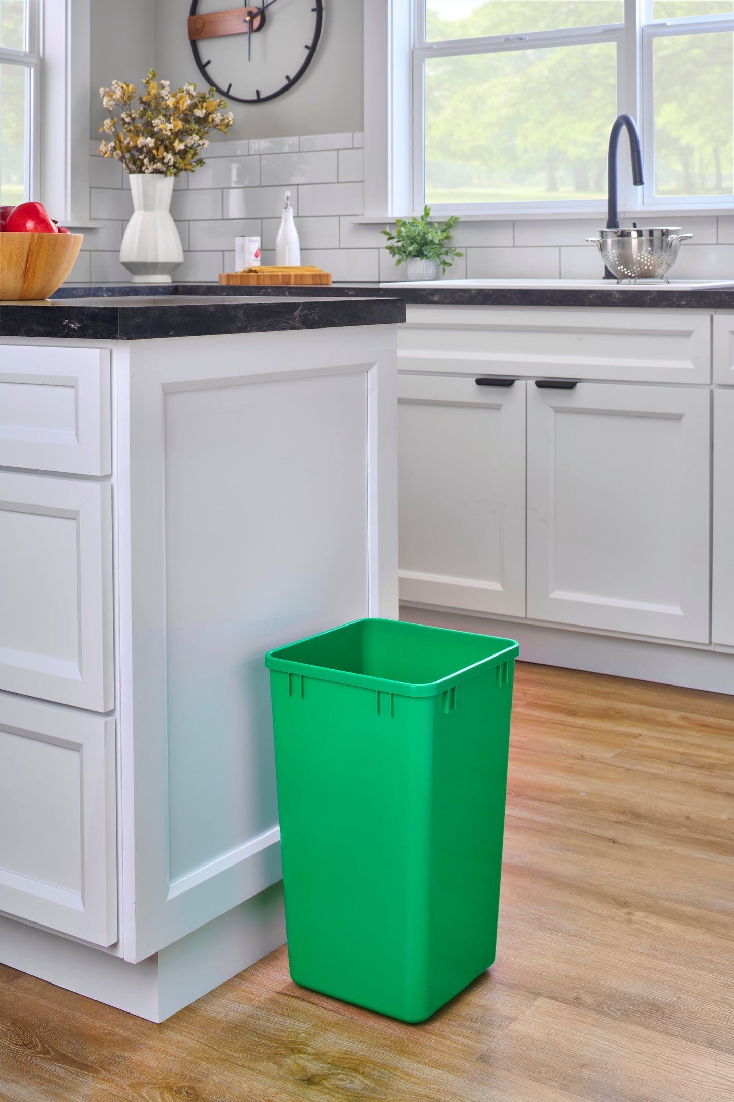 Rev-A-Shelf Polymer Replacement 27 qt. Trash Bin, Green, 2 Pack, RV-1024-19-2