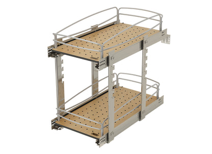 Rev-A-Shelf Two-Tier Solid Bottom Pullout Base Cabinet Organizer, 54BK-12SC-2-1