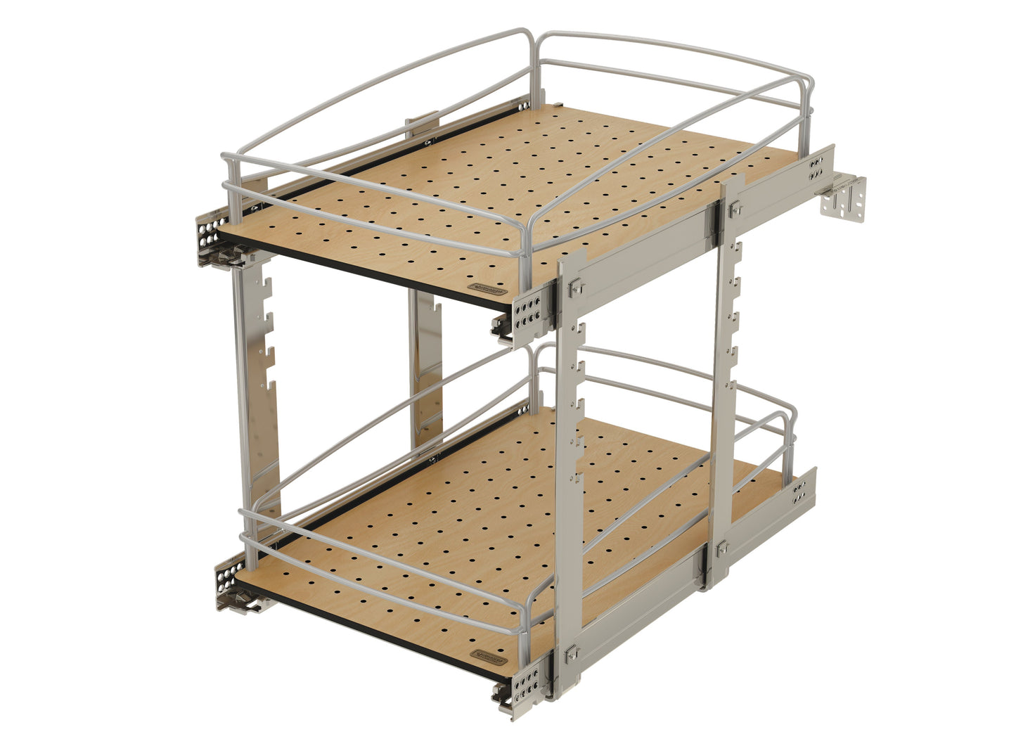 Rev-A-Shelf Two-Tier Solid Bottom Pullout Base Cabinet Organizer, 54BK-15SC-2-1