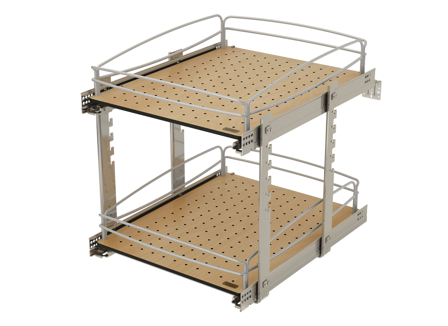 Rev-A-Shelf Two-Tier Solid Bottom Pullout Base Cabinet Organizer, 54BK-18SC-2-1