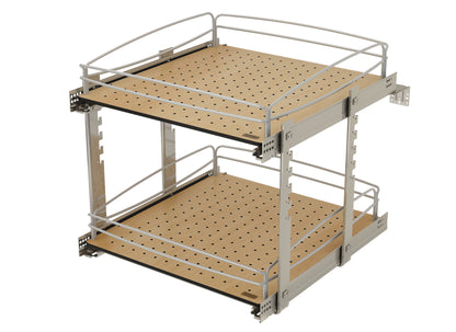 Rev-A-Shelf Two-Tier Solid Bottom Pullout Base Cabinet Organizer, 54BK-21SC-2-1
