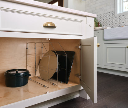 Rev-A-Shelf 18" Kitchen Cabinet Baking Sheet Organizer, Chrome, 597-18CR-2-1