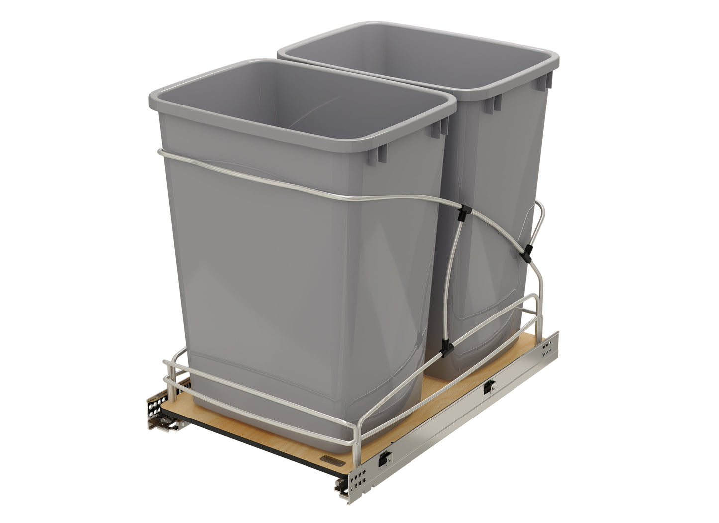 Rev-A-Shelf Double 35 qt. Pullout Trash Containers, Gray, 54WC-1835SC-17-1