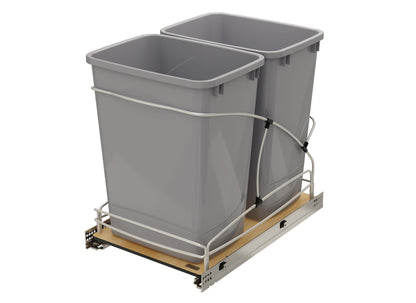 Rev-A-Shelf Double 35 qt. Pullout Trash Containers, Gray, 54WC-1835SC-17-1