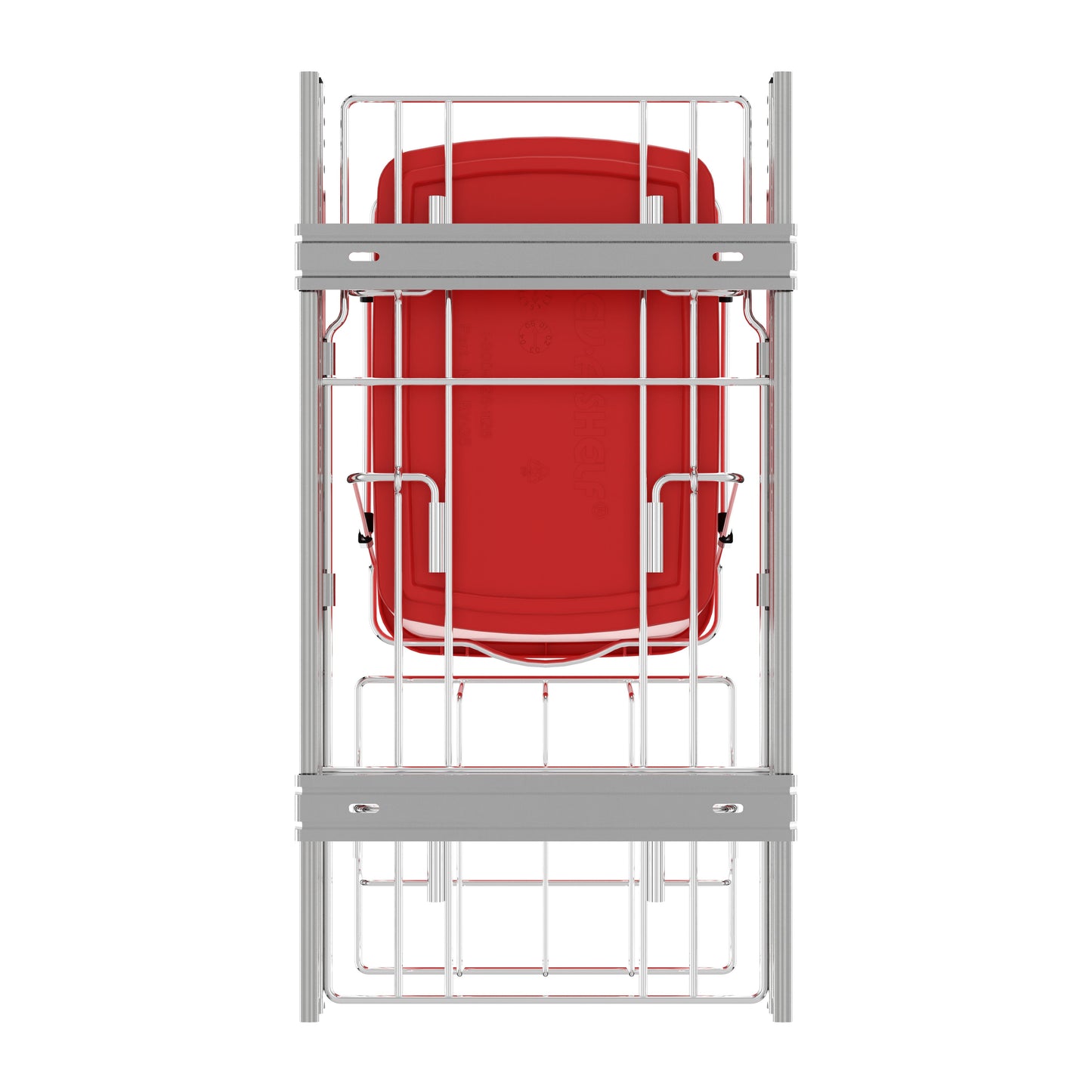 Rev-A-Shelf Pullout Trash Can 35 qt. for Kitchen Cabinets, Red, RV-12KD-16C-S