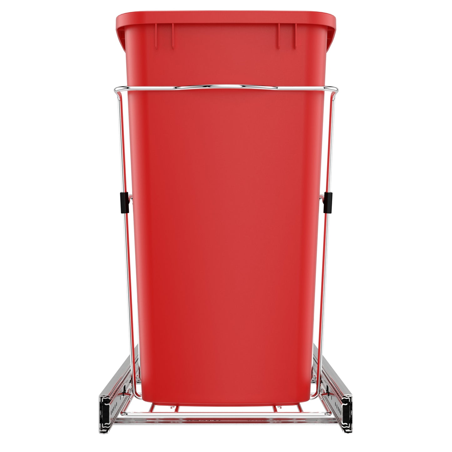 Rev-A-Shelf Pullout Trash Can 35 qt. for Kitchen Cabinets, Red, RV-12KD-16C-S