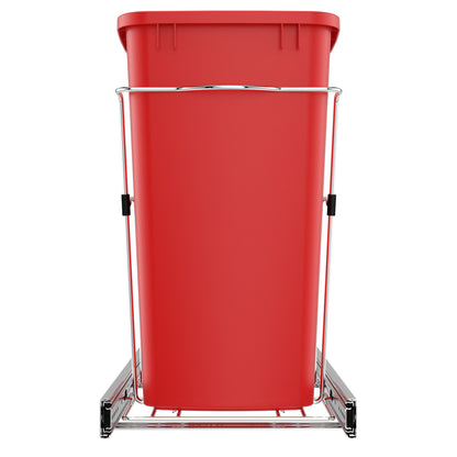 Rev-A-Shelf Pullout Trash Can 35 qt. for Kitchen Cabinets, Red, RV-12KD-16C-S