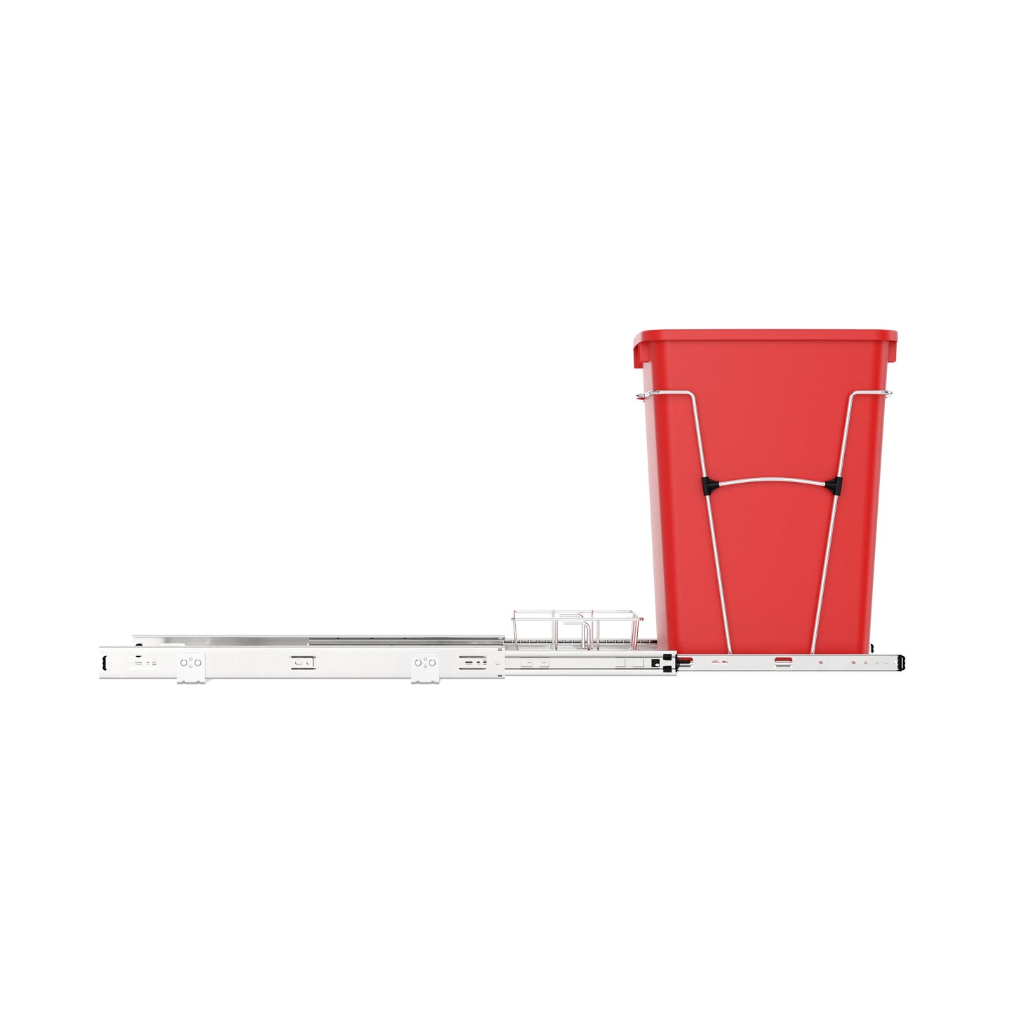 Rev-A-Shelf Pullout Trash Can 35 qt. for Kitchen Cabinets, Red, RV-12KD-16C-S