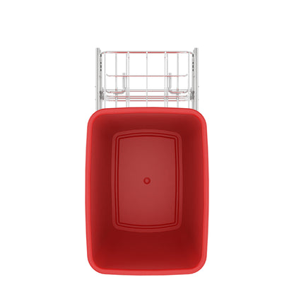 Rev-A-Shelf Pullout Trash Can 35 qt. for Kitchen Cabinets, Red, RV-12KD-16C-S
