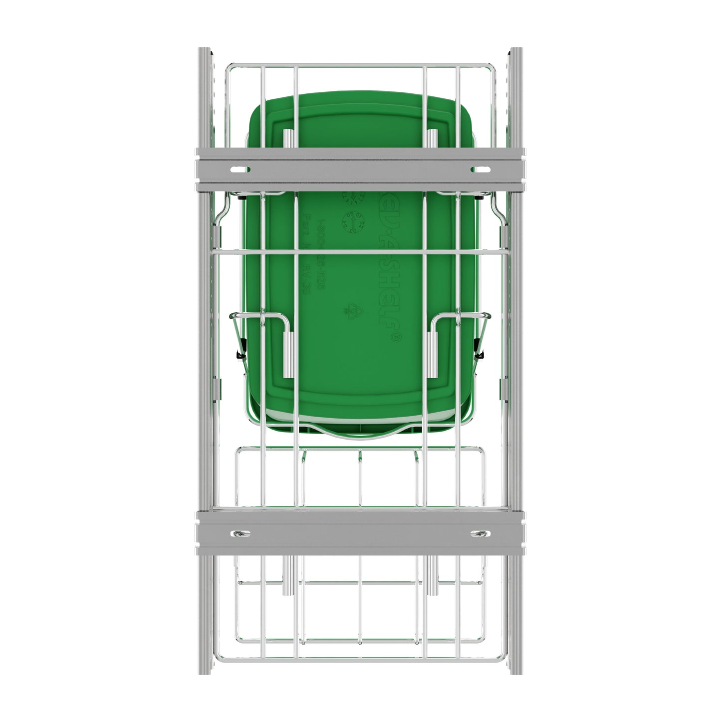 Rev-A-Shelf Pullout Trash Can 35 qt. for Kitchen Cabinets, Green, RV-12KD-19C-S