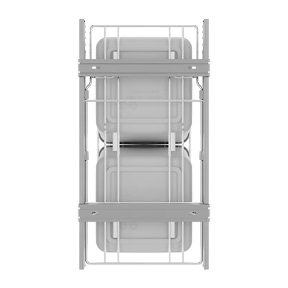 Rev-A-Shelf Double Pullout Trash Cans 27 qt. for Kitchen, White, RV-15KD-11C S