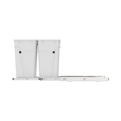 Rev-A-Shelf Double Pullout Trash Cans 27 qt. for Kitchen, White, RV-15KD-11C S
