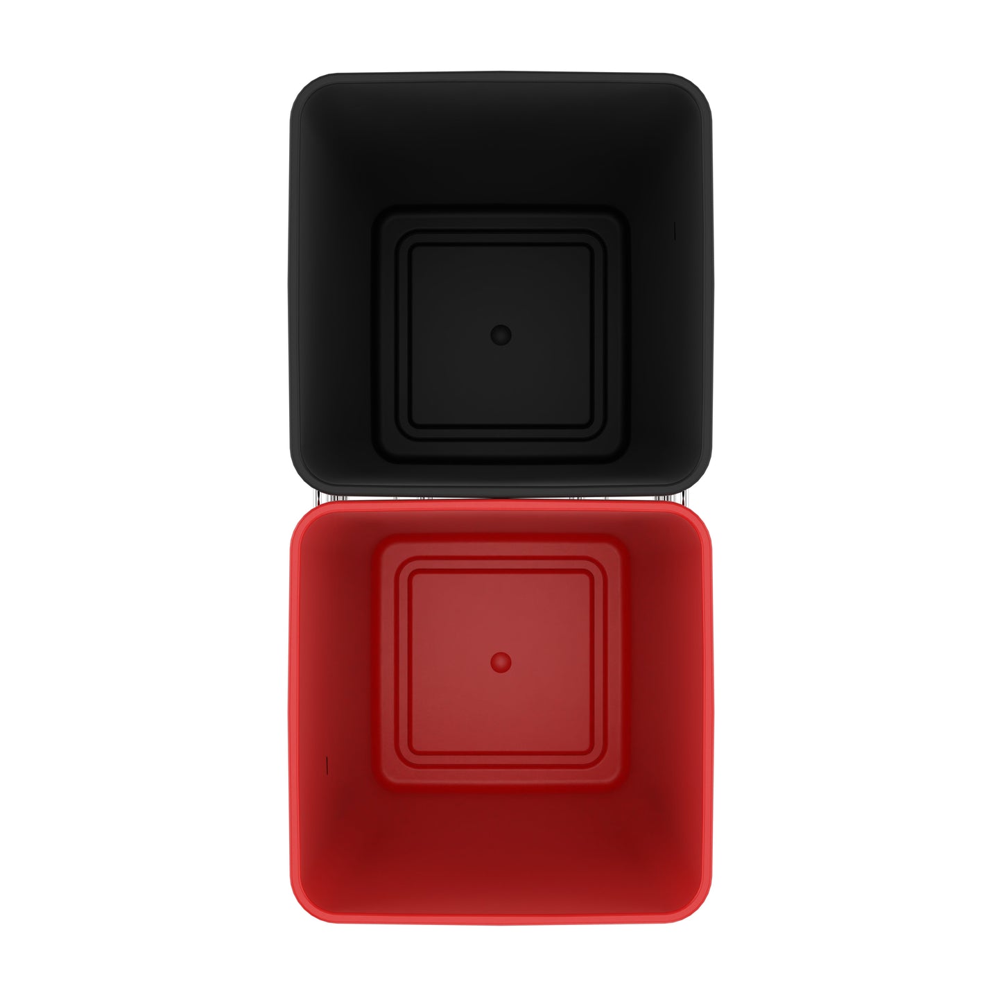 Rev-A-Shelf Double Pullout Trash Can 27 qt. for Kitchen, RedBlk, RV-15KD-1618C-S