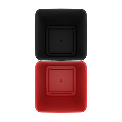 Rev-A-Shelf Double Pullout Trash Can 27 qt. for Kitchen, RedBlk, RV-15KD-1618C-S